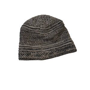 Turtle Fur Gray & Black Striped Acrylic & Polyester Beanie Unisex One Size